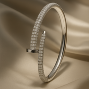 925 Sterling Silver Nail-Style Kada Bracelet – Contemporary Elegance Redefined - SILVER OCEAN 925 Sterling Silver Nail-Style Kada Bracelet – Contemporary Elegance Redefined